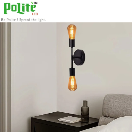 2 Lights Matte Black Wall Sconce Bathroom Vanity Light Modern Wall Mount Light Fixture